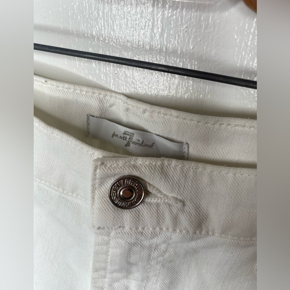 7 OF ALL MANKIND Broken Twill Cut Off White Denim Women's Shorts - Picture 5 of 10